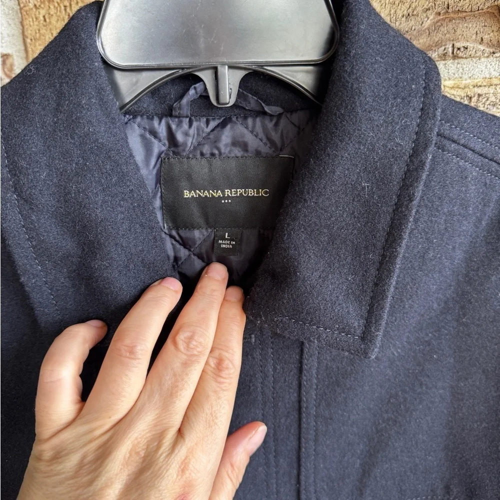 Banana Republic Wool Blend Coat Jacket Men's - DARK NAVY Size L